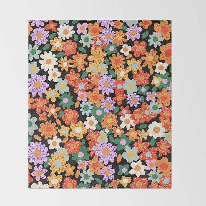 Sunday flowers Throw Blanket Gallery Image 2