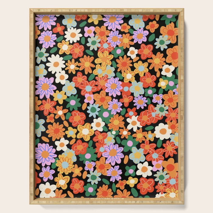Sunday flowers Serving Tray Gallery Image 1