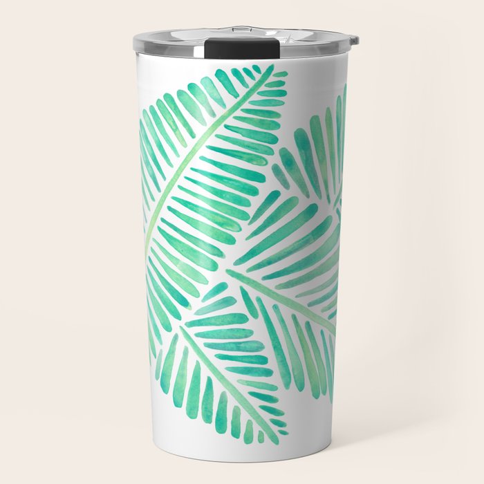 Tropical Banana Leaves - Mint Palette Travel Mug Gallery Image 1