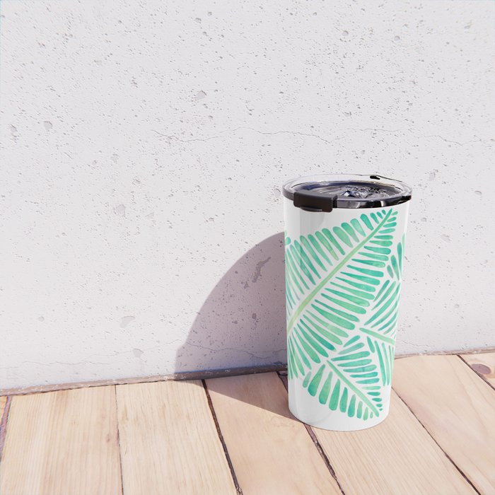 Tropical Banana Leaves - Mint Palette Travel Mug Gallery Image 4