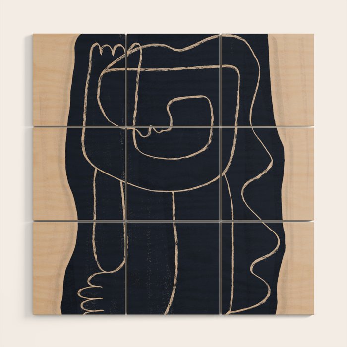 Abstract line art Figure Wood Wall Art Gallery Image 1
