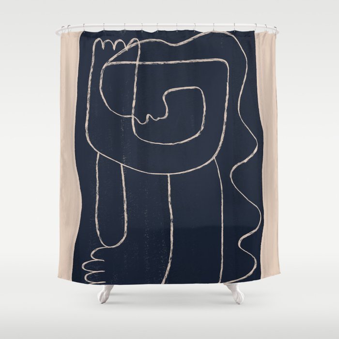 Abstract line art Figure Shower Curtain Gallery Image 1