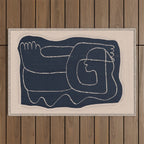 Abstract line art Figure Outdoor Rug Gallery Image 1