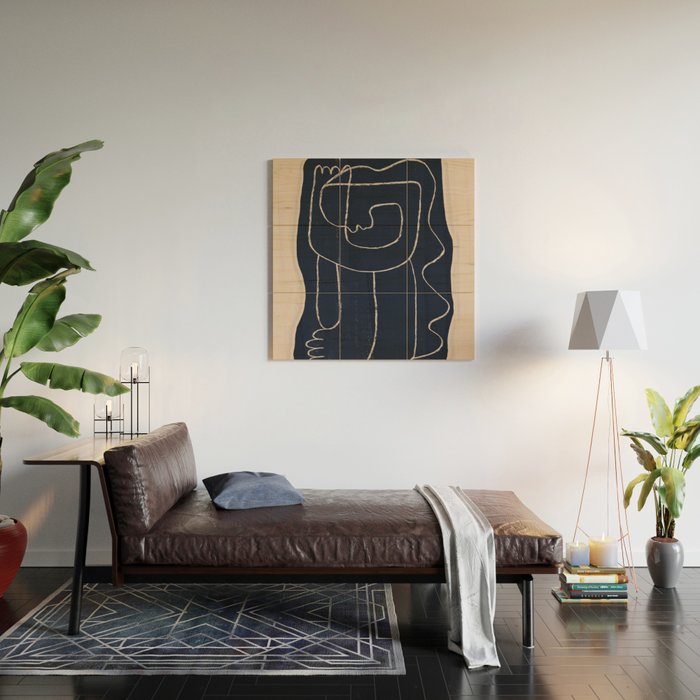 Abstract line art Figure Wood Wall Art Gallery Image 2