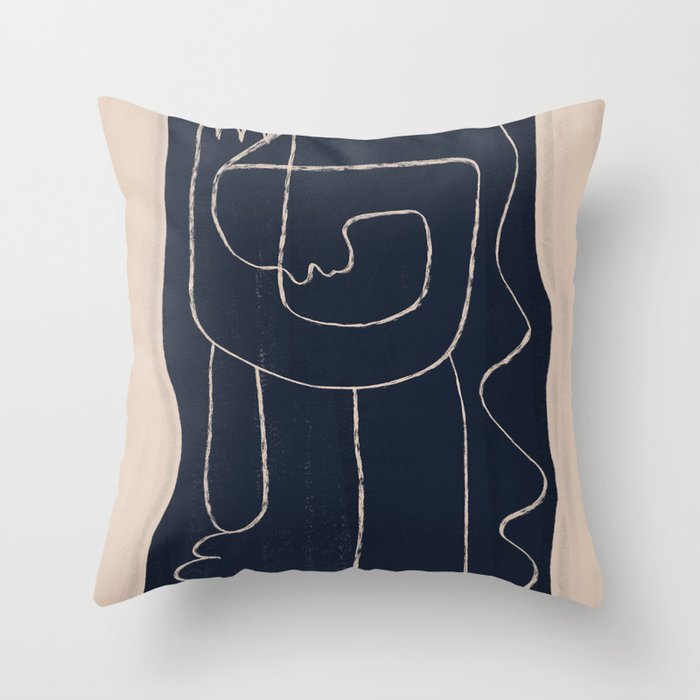 Abstract line art Figure Throw Pillow Gallery Image 6