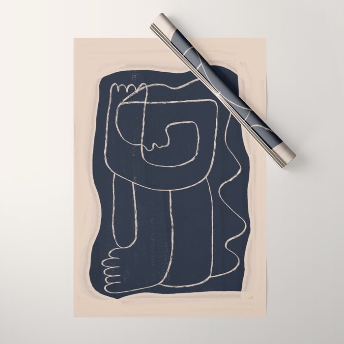 Abstract line art Figure Wrapping Paper Gallery Image 1