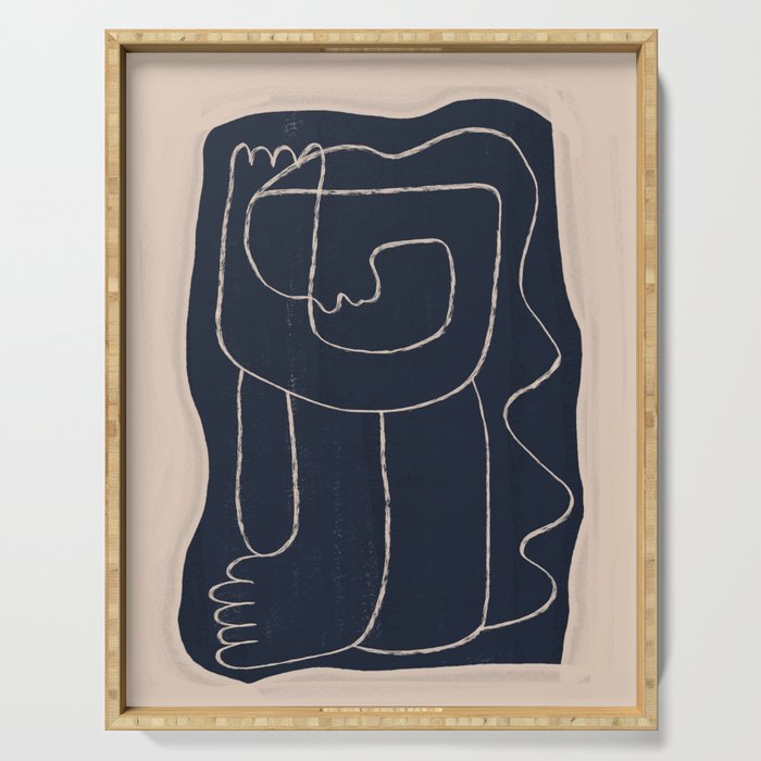 Abstract line art Figure Serving Tray Gallery Image 1