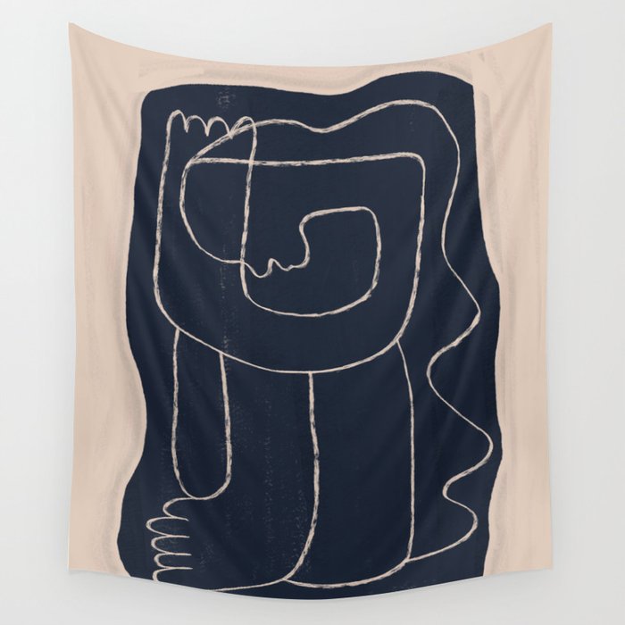 Abstract line art Figure Wall Tapestry Gallery Image 4