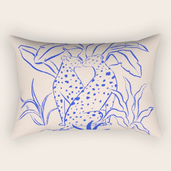 Cheetah Crush lines (cobalt) Rectangular Pillow Gallery Image 2