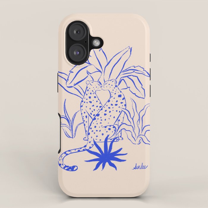 Cheetah Crush lines (cobalt) iPhone Case Gallery Image 1
