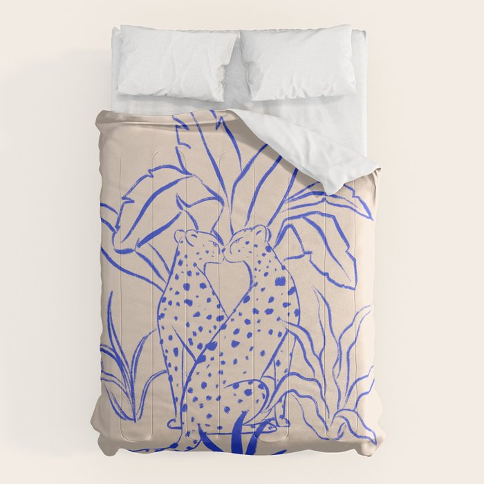 Cheetah Crush lines (cobalt) Comforter Gallery Image 6