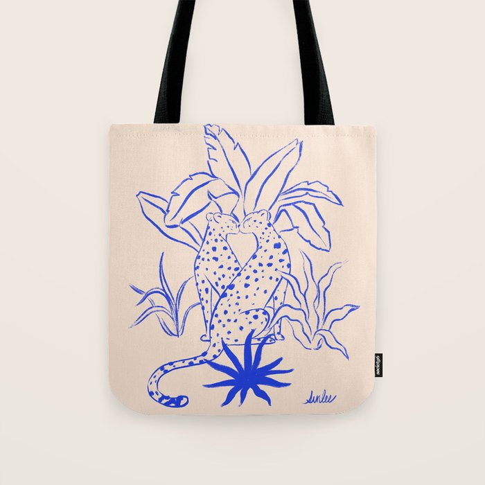 Cheetah Crush lines (cobalt) Tote Bag Gallery Image 1