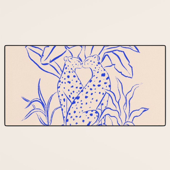 Cheetah Crush lines (cobalt) Desk Mat Gallery Image 3