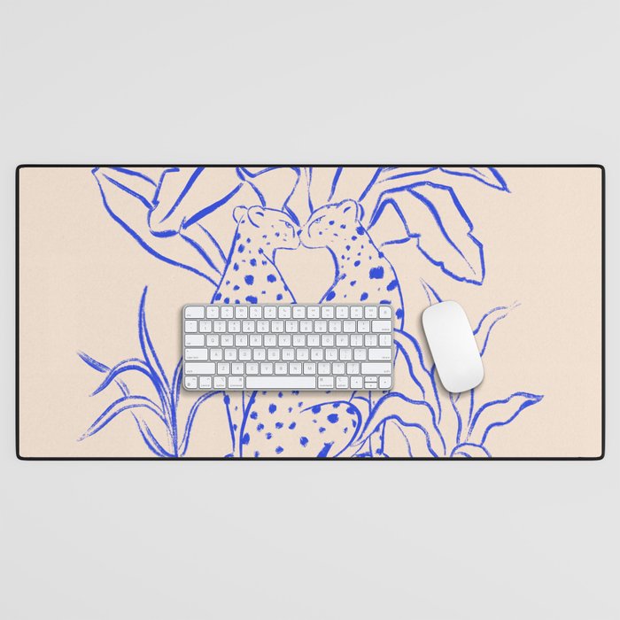 Cheetah Crush lines (cobalt) Desk Mat Gallery Image 1