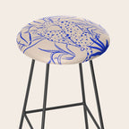 Cheetah Crush lines (cobalt) Stool Gallery Image 2