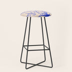 Cheetah Crush lines (cobalt) Stool Gallery Image 1