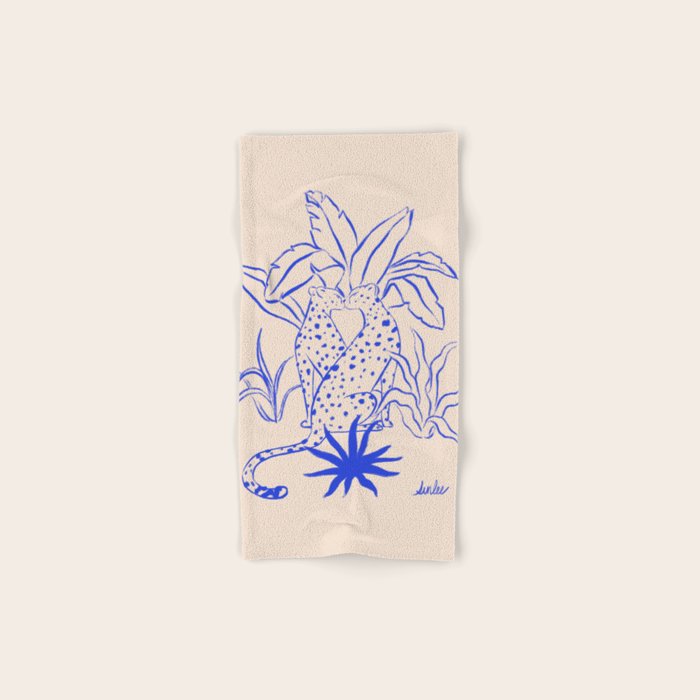 Cheetah Crush lines (cobalt) Bath Towel Gallery Image 1