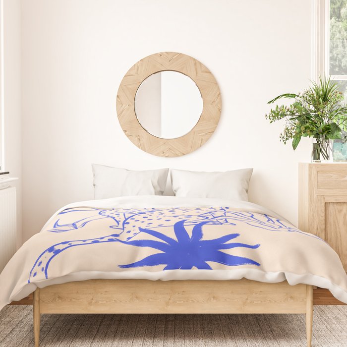 Cheetah Crush lines (cobalt) Duvet Cover Gallery Image 3