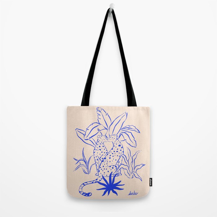 Cheetah Crush lines (cobalt) Tote Bag Gallery Image 2