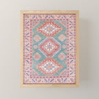 Marine Green Spiral Star Kazak Handmade Persian Rug Mini Art Print Gallery Image 1