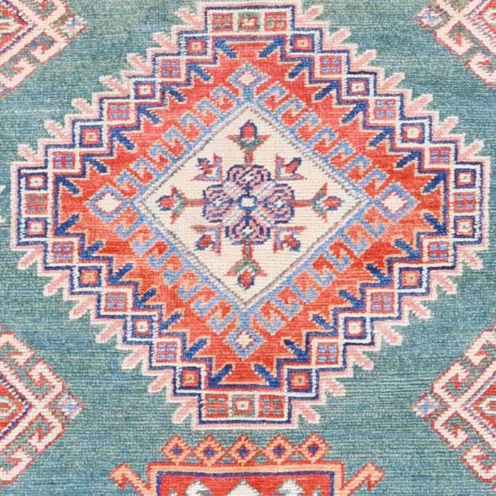 Marine Green Spiral Star Kazak Handmade Persian Rug Coffee Mug Gallery Image 2