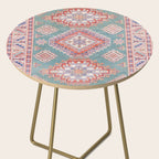 Marine Green Spiral Star Kazak Handmade Persian Rug Side Table Gallery Image 2
