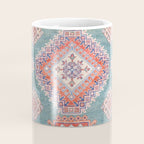 Marine Green Spiral Star Kazak Handmade Persian Rug Coffee Mug Gallery Image 4