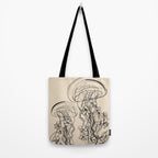 Minimal Floral Jellyfishes 1 Tote Bag Gallery Image 2