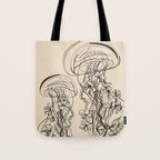 Minimal Floral Jellyfishes 1 Tote Bag Gallery Image 1