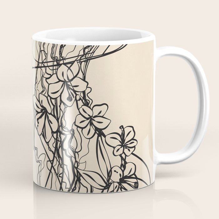 Minimal Floral Jellyfishes 1 Coffee Mug Gallery Image 1