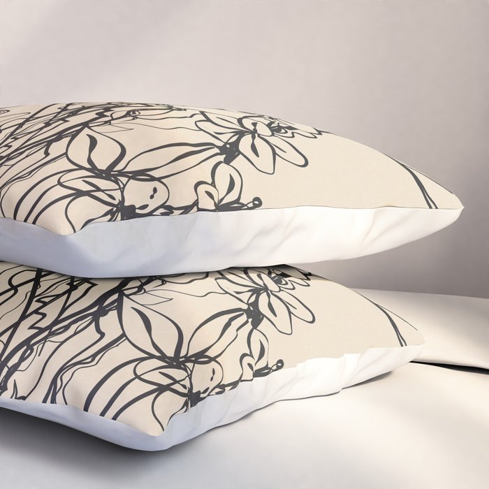 Minimal Floral Jellyfishes 1 Pillow Sham Gallery Image 3