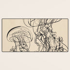 Minimal Floral Jellyfishes 1 Desk Mat Gallery Image 3