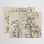 Minimal Floral Jellyfishes 1 Placemat Gallery Image 1