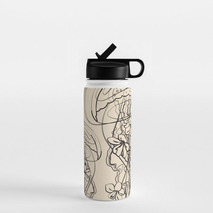 Minimal Floral Jellyfishes 1 Water Bottle Gallery Image 1