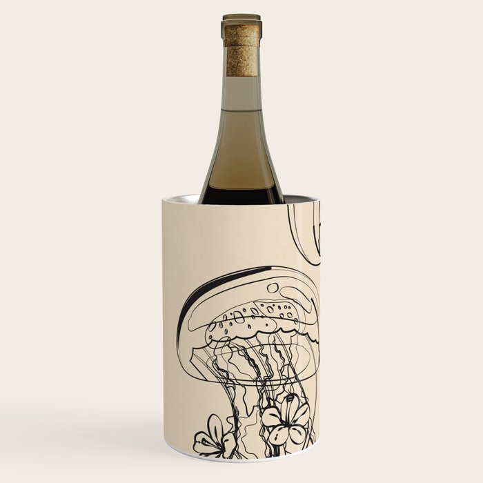 Minimal Floral Jellyfishes 1 Wine Chiller Gallery Image 2