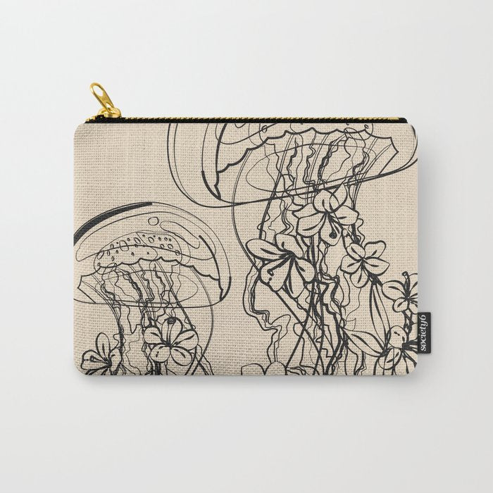 Minimal Floral Jellyfishes 1 Carry All Pouch Gallery Image 1
