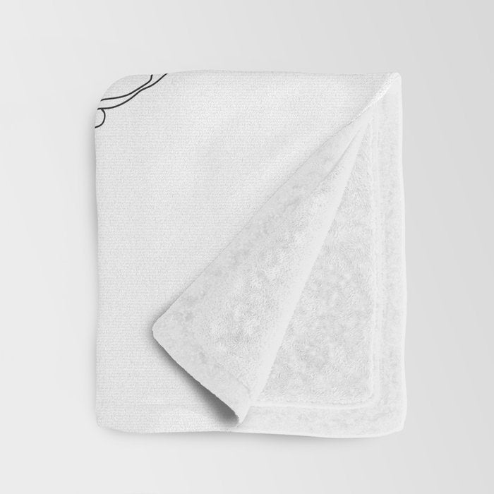 Poppy Flowers Line Art Throw Blanket Gallery Image 3