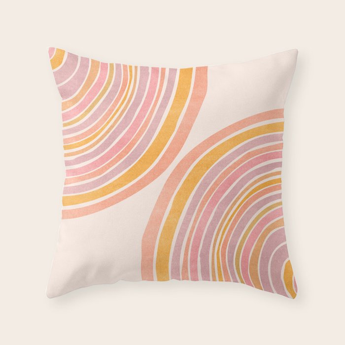 Double Rainbow Drawing Throw Pillow Gallery Image 6