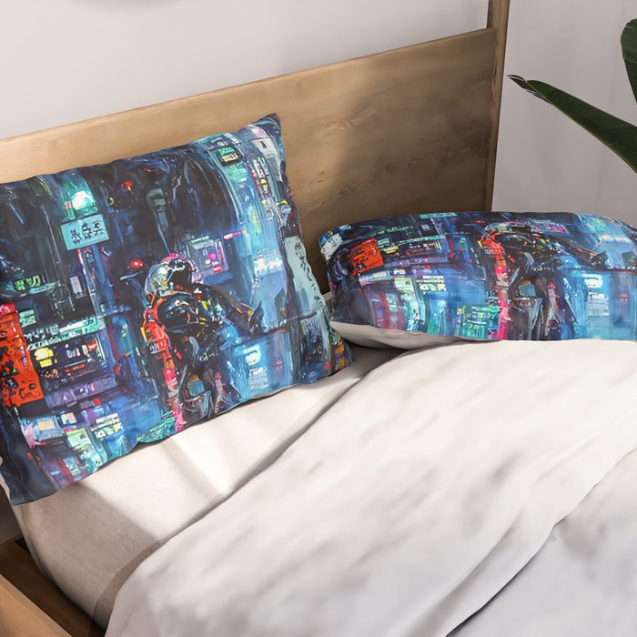 Streets of Neo-Tokyo Pillow Sham Gallery Image 2