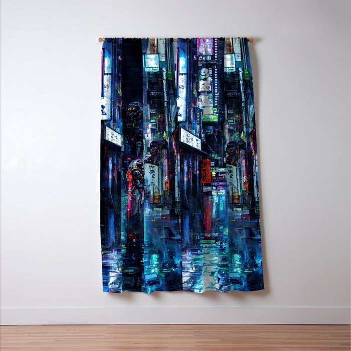 Streets of Neo-Tokyo Window Curtain Gallery Image 3
