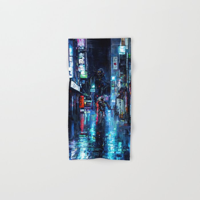 Streets of Neo-Tokyo Bath Towel Gallery Image 1