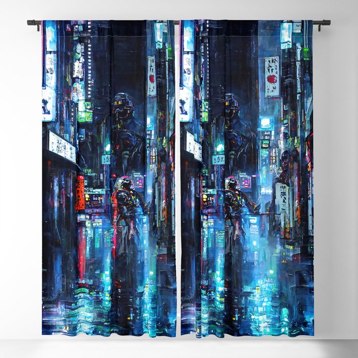 Streets of Neo-Tokyo Window Curtain Gallery Image 1