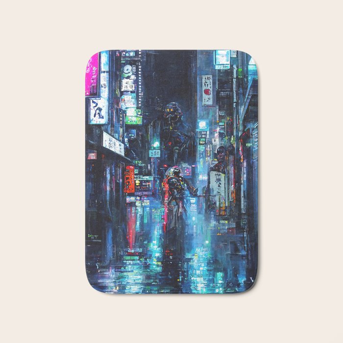 Streets of Neo-Tokyo Bath Mat Gallery Image 1