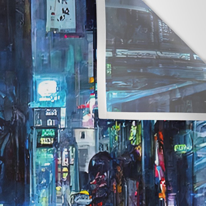 Streets of Neo-Tokyo Wall Tapestry Gallery Image 3