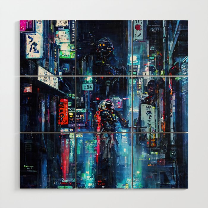 Streets of Neo-Tokyo Wood Wall Art Gallery Image 1