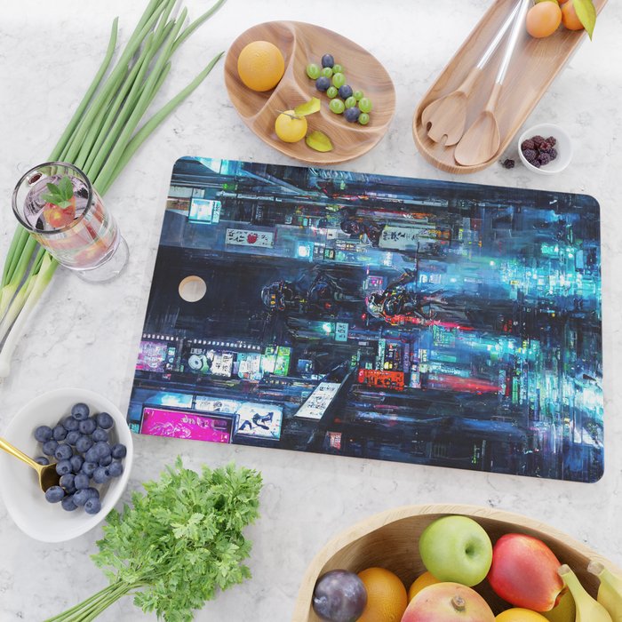 Streets of Neo-Tokyo Cutting Board Gallery Image 2
