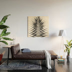 Palm Leaf Watercolor | Black and White Wood Wall Art Gallery Image 2