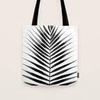 Palm Leaf Watercolor | Black and White Tote Bag Gallery Image 1