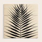 Palm Leaf Watercolor | Black and White Wood Wall Art Gallery Image 1