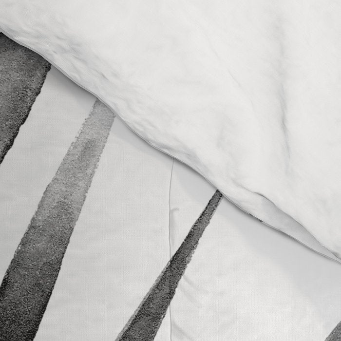 Palm Leaf Watercolor | Black and White Comforter Gallery Image 4